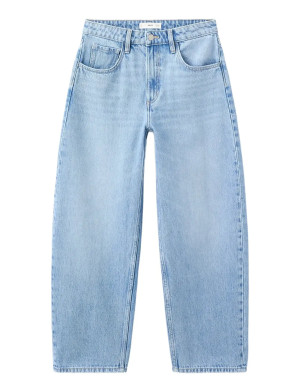 Mango High-Waisted Barrel Jeans   40 Blue 40