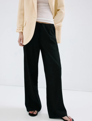 Mango Bow Straight Trousers - Black - S