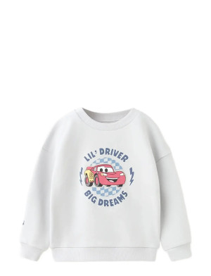 Mango Cars Cotton Sweatshirt   12-18M Grey 12-18M