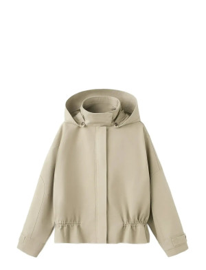 Mango Oversized High-Neck Parka   S Beige S