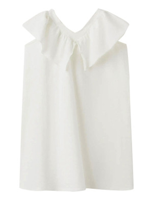 Mango Short Ruffled Dress - White - 9-10 White 9-10