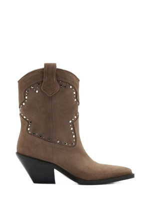 Mango Studs Suede Ankle Boots   40 Brown 40