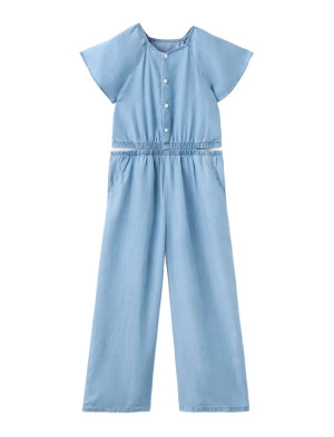 Mango Lyocell Jumpsuit With Slit Details   13-14 Blue 13-14