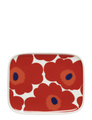 Marimekko Unikko Plate 15X12 Cm - Red - 15X12CM Red 15X12CM