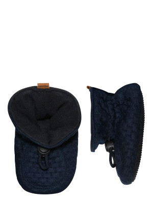 Melton Structure Textile Slippers - Black - 18/19