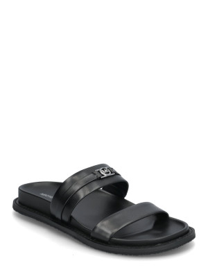Michael Kors Mandy Flat Sandal - Black - 38.5 Black 38.5