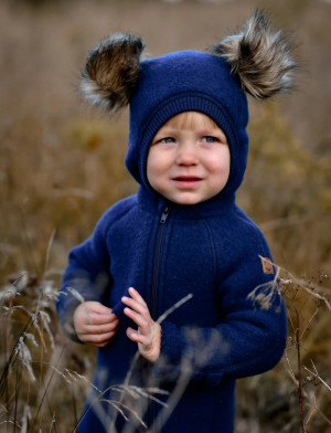 mikk-line Wool Baby Suit - Navy - 74