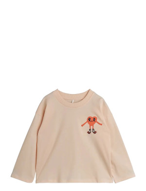 Mini Rodini Heart In Shoes Emb Ls Tee   116/122 Beige 116/122