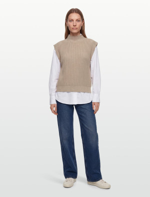 Minus Msnaomi Knit Vest - Beige - L Beige L
