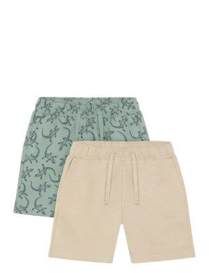 Minymo Shorts Sweat 2-Pack - Khaki green - 116 Khaki green 116