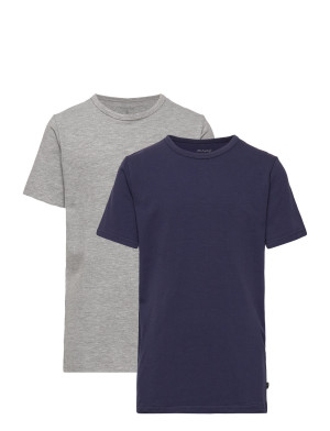 Minymo Basic 32 -T-Shirt Ss (2-Pack) - Grey - 92