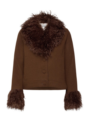 Monki Hoodie Jacket - Brown - S