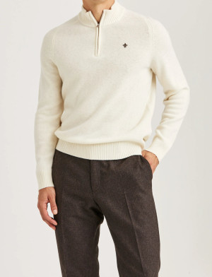 Morris New Hertford Half Zip - Cream - XL Cream XL