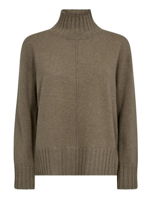 MOS MOSH Mmaima Cashmere Highneck Knit - Brown - XL Brown XL