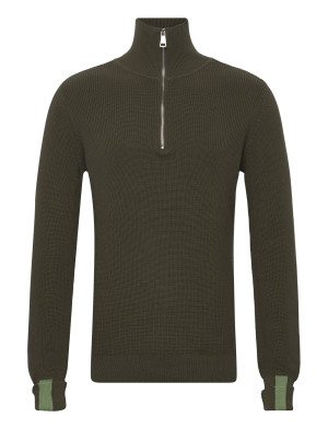 Mos Mosh Gallery Mmgporter Quarter-Zip Knit - Khaki green - XL Khaki green XL