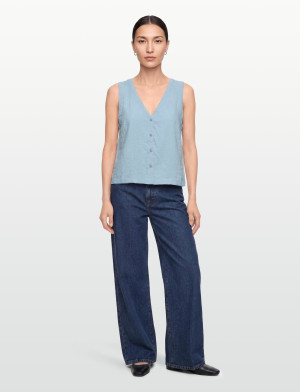 MSCH Copenhagen Mschdaria Sl Shirt - Blue - M Blue M