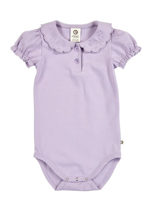 Müsli by Green Cotton Cozy Me Collar Puff S/S Body - Purple - 74