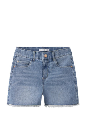name it Nkfrose Hw Mom Dnm Shorts 8222-Ya Noos   92 Blue 92