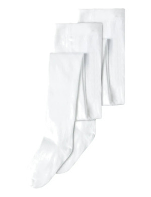 name it Nknpantyhose 2P Solid Noos - White - 146-152