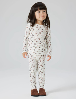 name it Nmfwang Wool Rib Legging Aop - Cream - 104