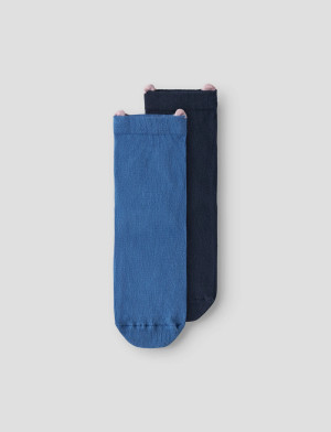 name it Nmmdohnny Stitch 2P Sock Wdi - Blue - 22-24 Blue 22-24