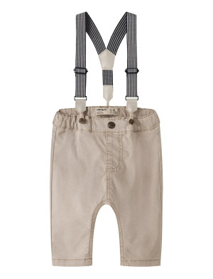 name it Nbmben Bow Tap Twi Pant Wb 2160-Po F - Beige - 80