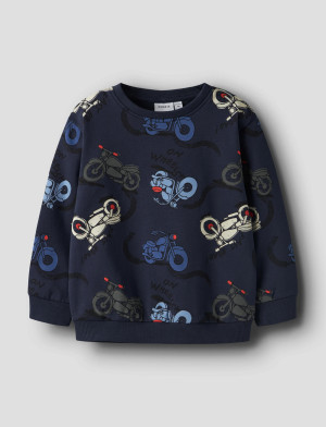 name it Nmmbrett Ls Nreg Sweat Unb Box - Navy - 98