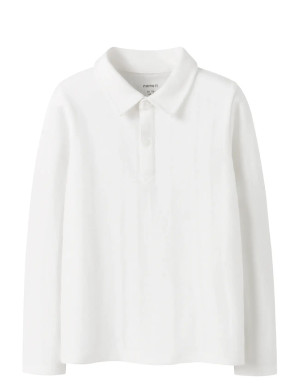 name it Nmmrobo Ls Polo Top   104 White 104