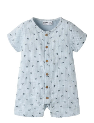 name it Nbmfront Ss Sunsuit - Blue - 68 Blue 68