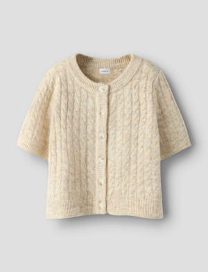 name it Nmfnalisa Ss Loose Knit Card Xnoos - Cream - 110