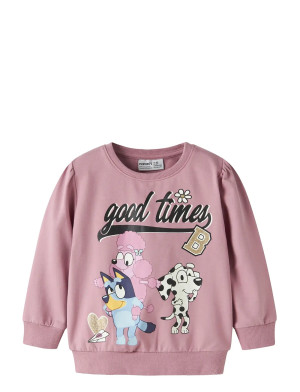 name it Nmfjonera Bluey Sweat Unb Sky - Pink - 110