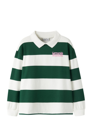 name it Nkflitopol Ls Rlx Polo Sweat - Green - 116