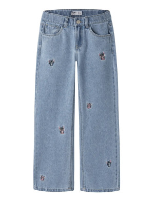 name it Nkf Stitch Wide Jeans 4999-Za Lnoos Wdi - Blue - 134