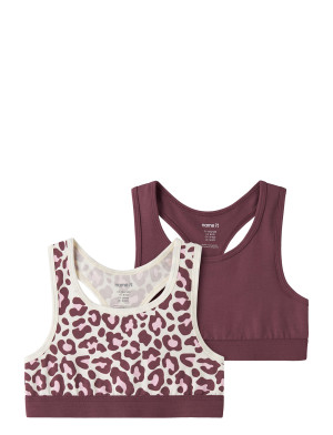 name it Nkfshort Top 2P Leo Noos - Cream - 134-140