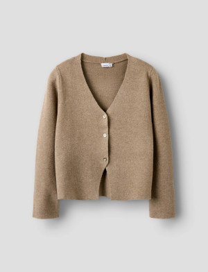 name it Nkfberta Ls Cardigan Knit - Brown - 146-152