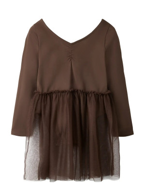 name it Nmfdaisy Ls Slim Dress   116 Brown 116