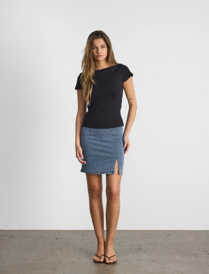 NOISY MAY Nmmaya S/S Boatneck Top Noos - Black - M