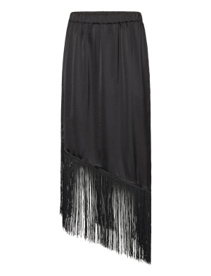 NORR Gili Fringe Skirt   34 Black 34