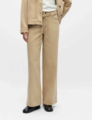 Object Objrosie Mw Wide Jeans Noos - Beige - XS