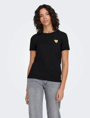 ONLY Onlkita S/S Top Noos - Black - S