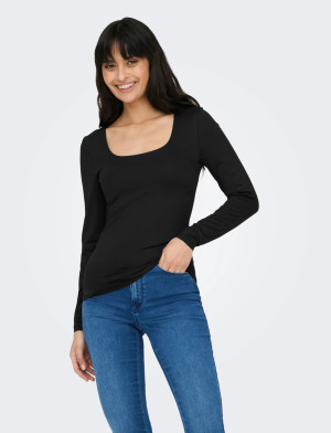 ONLY Onlea L/S 2-Way Deep Neck Top Jrs Noos - Black - L