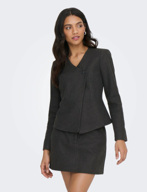 ONLY Onlmaika L/S Asym Fit Jacket Pnt Ox - Grey - XS