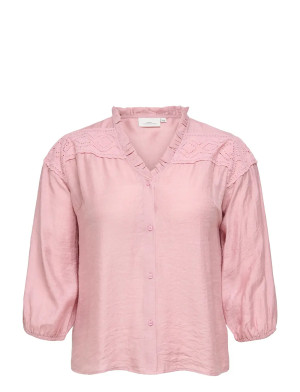 ONLY Carmakoma Carsimme 3/4 V-Neck Shirt Wvn - Pink - 44