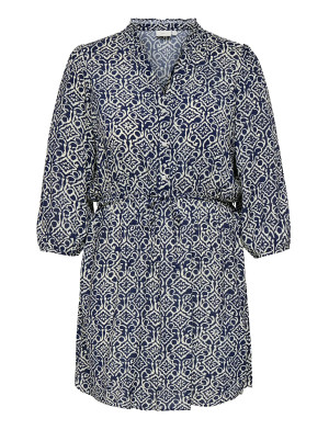 ONLY Carmakoma Carastina 3/4 V-Neck Abk Dress Wvn Zl   44 Navy 44