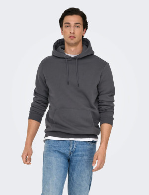 ONLY & SONS Onsceres Hoodie Sweat Noos - Grey - S