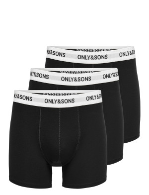 ONLY & SONS Onsfitz Solid Boxer 3Pack Noos   XXL Black XXL