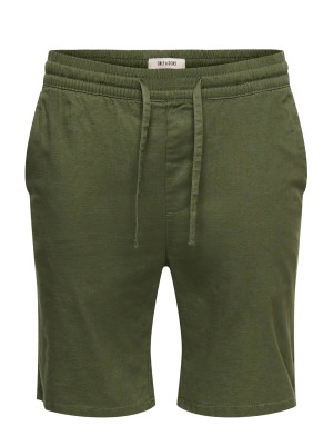 ONLY & SONS Onsreid Slim 0571 Slub Shorts Vd   M Khaki M