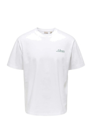 ONLY & SONS Onsfred Life Mid Century Rlx Ss Tee   M White M