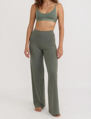 Organic Basics Core Straight Leg Pants - Khaki green - XS Khaki green XS