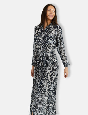 Panos Emporio Zebra Ismene Dress - Black - L/XL